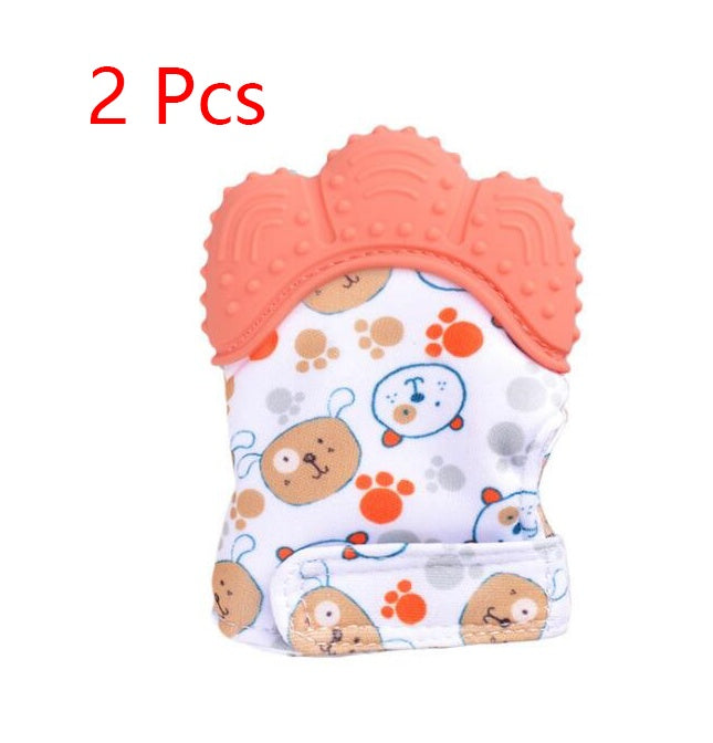 Baby teether baby anti-bite silicone molar gloves children's sound toys - Cindi Book