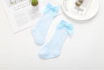 Baby Infants Kids Toddlers Girls Boys Knee High Socks Tights Leg Warmer Ribbon Bow Solid Cotton Stretch Cute Lovely - Cindi Book