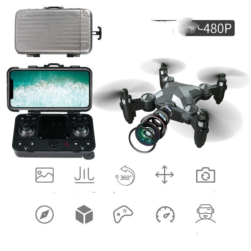 New Luggage Box Storage Box Folding Mini UAV Aerial Photography Remote Control Four Axis Children's Toys Drone - Cindi Book