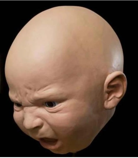 Crying Mask Funny S Y Angry Baby Face Latex Mask Headgear Halloween - Cindi Book