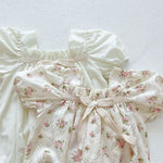 Bow Knot Baby Girl Puff Sleeve Romper - Cindi Book