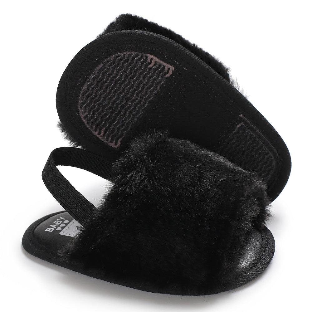 Children's Fur Toddler Flat-heel Slippers - Cindi Book