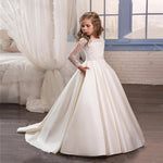 Little Girl Long Sleeve Dresses Champagne - Cindi Book