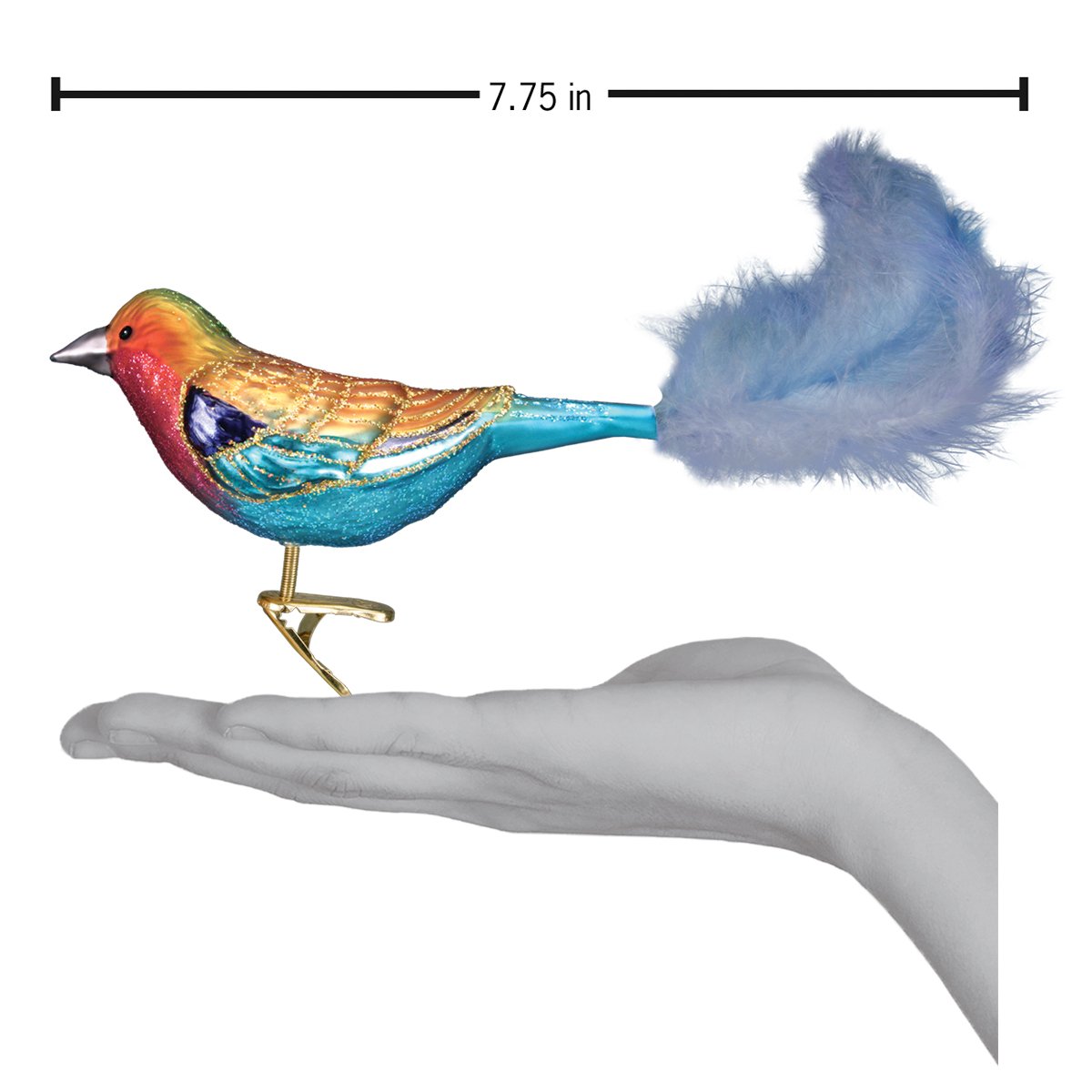 Old World Christmas Lilac-breasted Roller - hand-blown glass Christmas tree ornament (view 4)