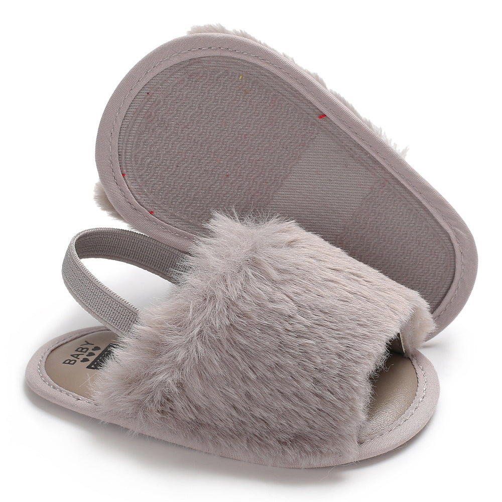 Children's Fur Toddler Flat-heel Slippers - Cindi Book