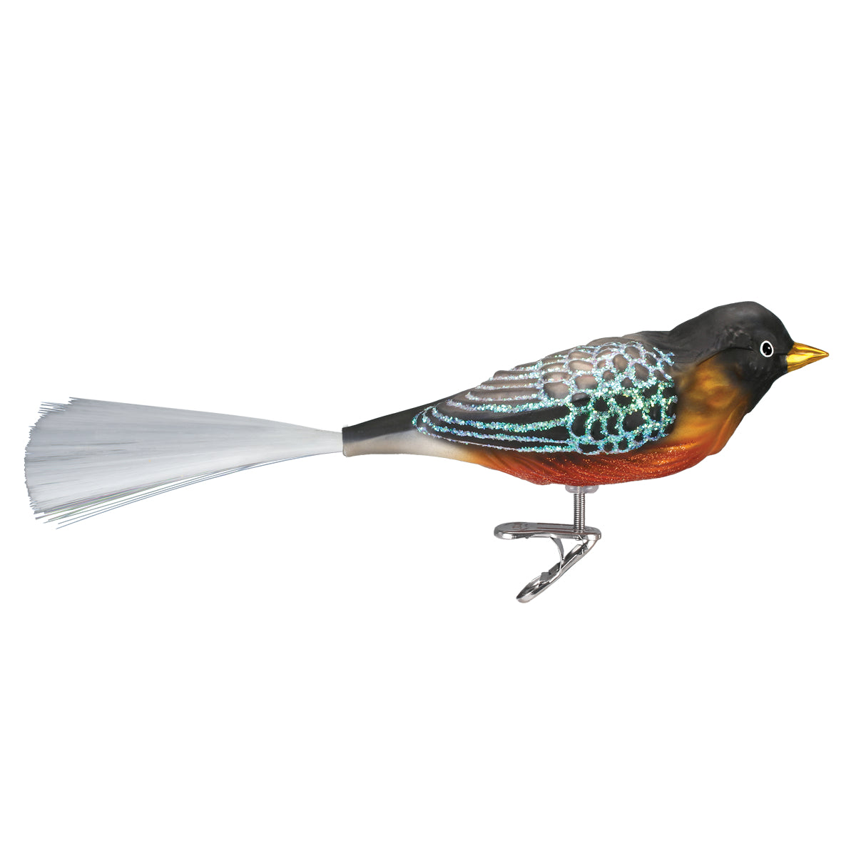 Old World Christmas Robin Ornament - hand-blown glass Christmas tree ornament (view 3)