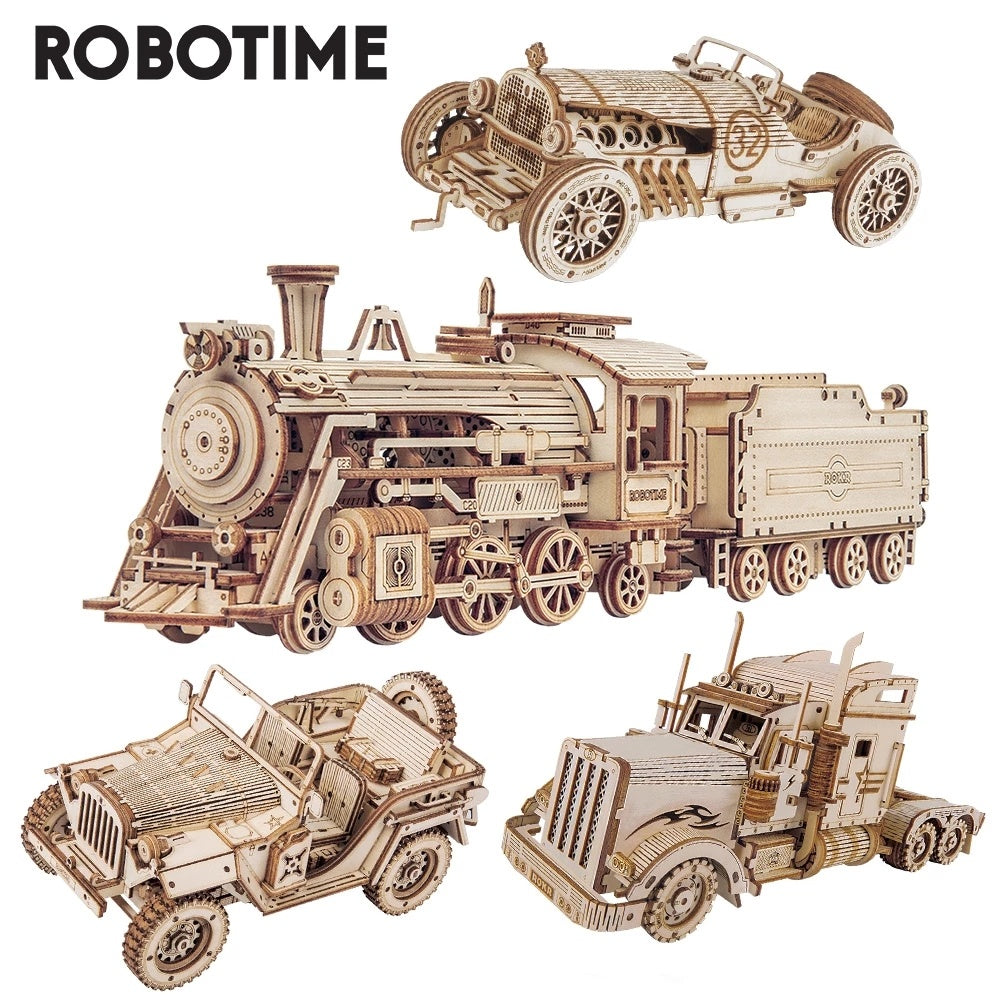 Robotime 3D Wooden Puzzle Prime Steam Express Model DIY Kit Puzzle Toy - Cindi Book