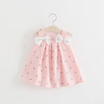 Solid color bow bow floral print halter skirt - Cindi Book