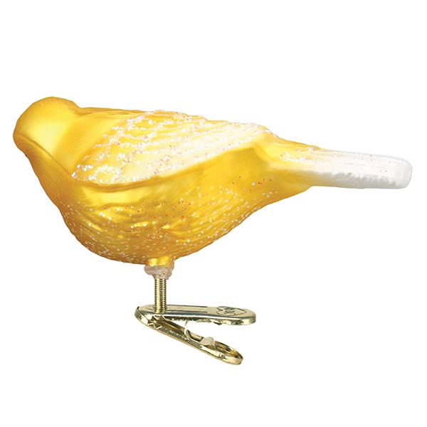 Old World Christmas Canary Ornament - hand-blown glass Christmas tree ornament (view 4)