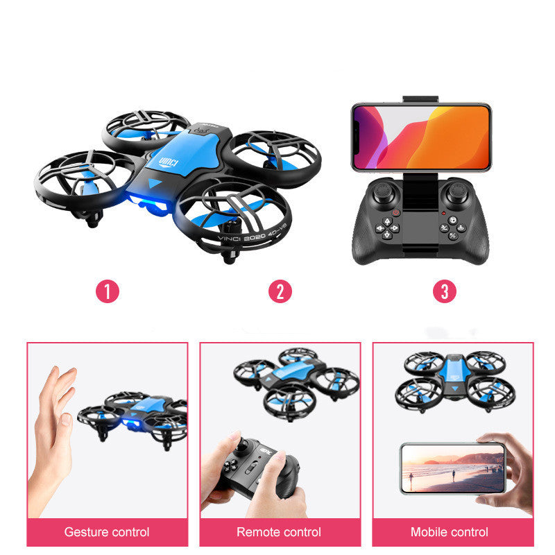 V8 2.4G 4CH Mini RC Drone Gesture Sensing WIFI FPV Altitude Hold Quadcopter RC Drone Toy With High Definition Camera - Cindi Book