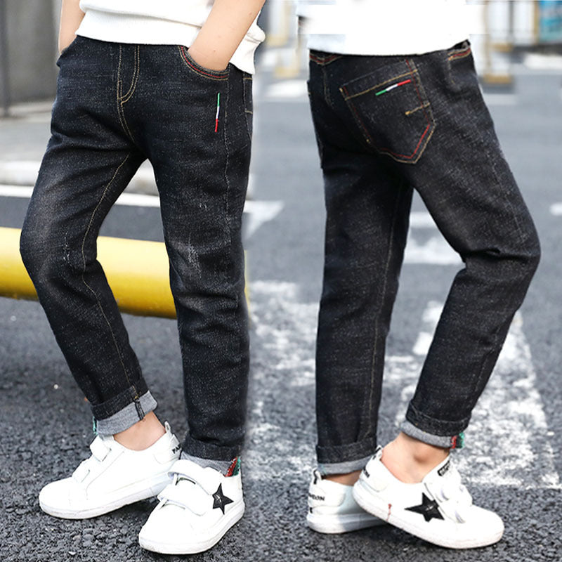 Boys' denim trousers, new style, big children's trousers, spring and autumn children's trousers - Cindi Book