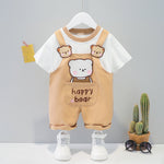Children's Clothing Men And Women Baby Summer Cartoon Short-sleeved Overalls - Cindi Book