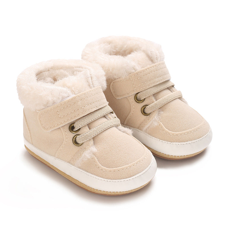 Solid-color Plush Warm Soft And Non-slip Rubber Shoes - Cindi Book