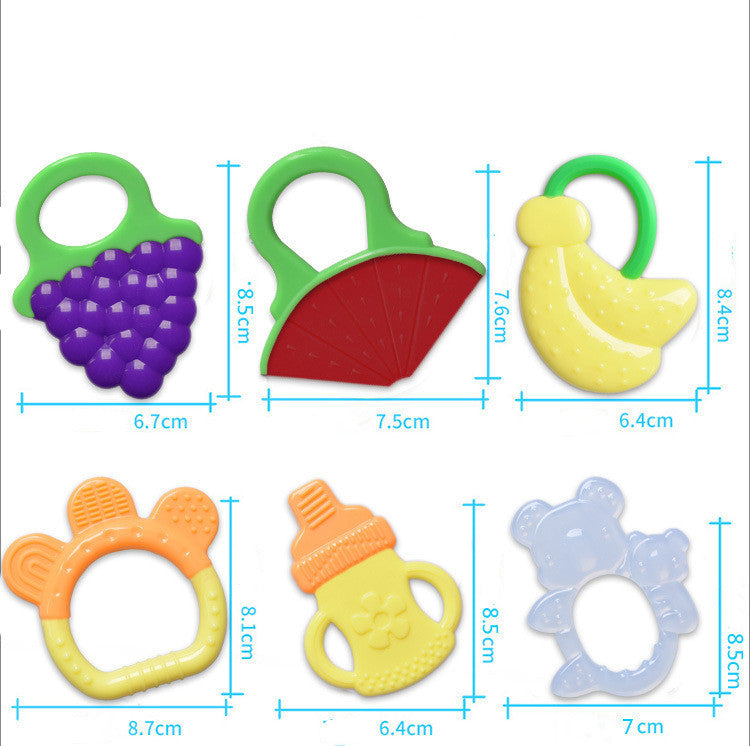 Toddlers Infants Baby Teething Toy Soft Silicone Fruit Teether Holder - Cindi Book