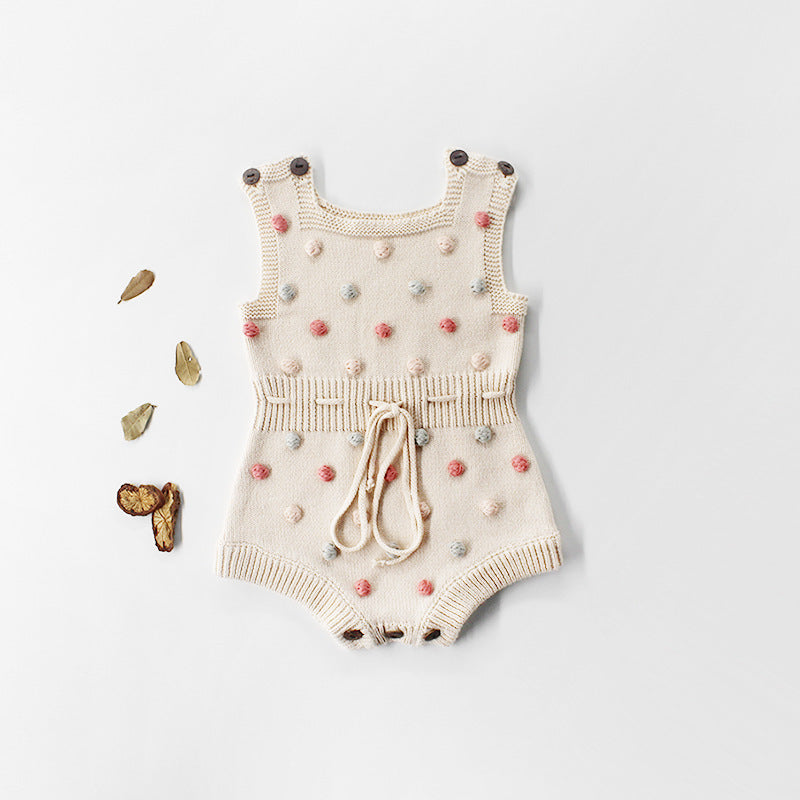 Handmade colorful hair ball baby romper romper - Cindi Book