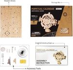 ROBOTIME 3D Puzzles Perpetual Calendar Wooden Model Kits Brain Teasers Sets LK201 - Cindi Book
