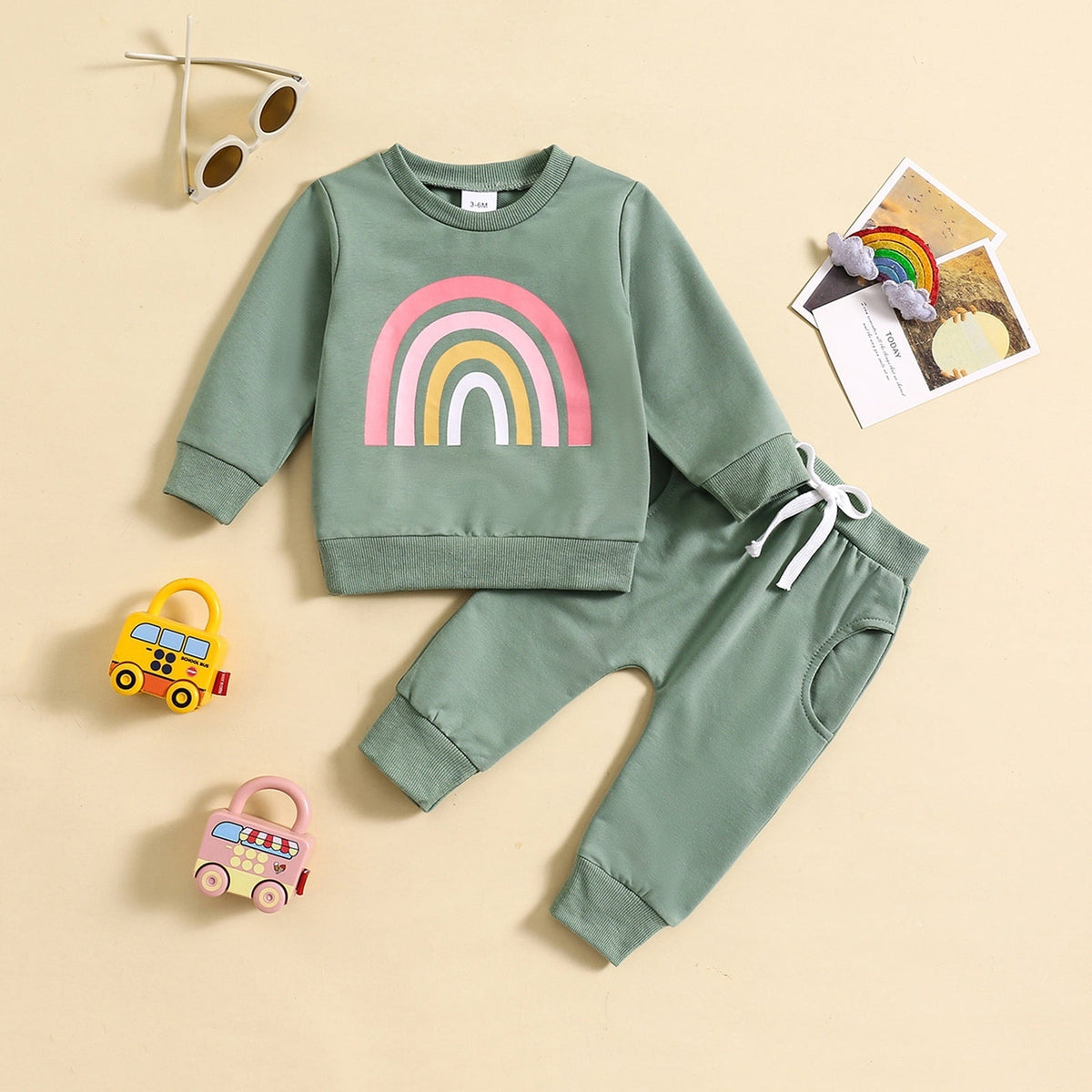 Children's Suit 0-3 Years Old Girl's Clothes Long-sleeved Sweater Fashionable Outer Wear Sweatpants - Cindi Book
