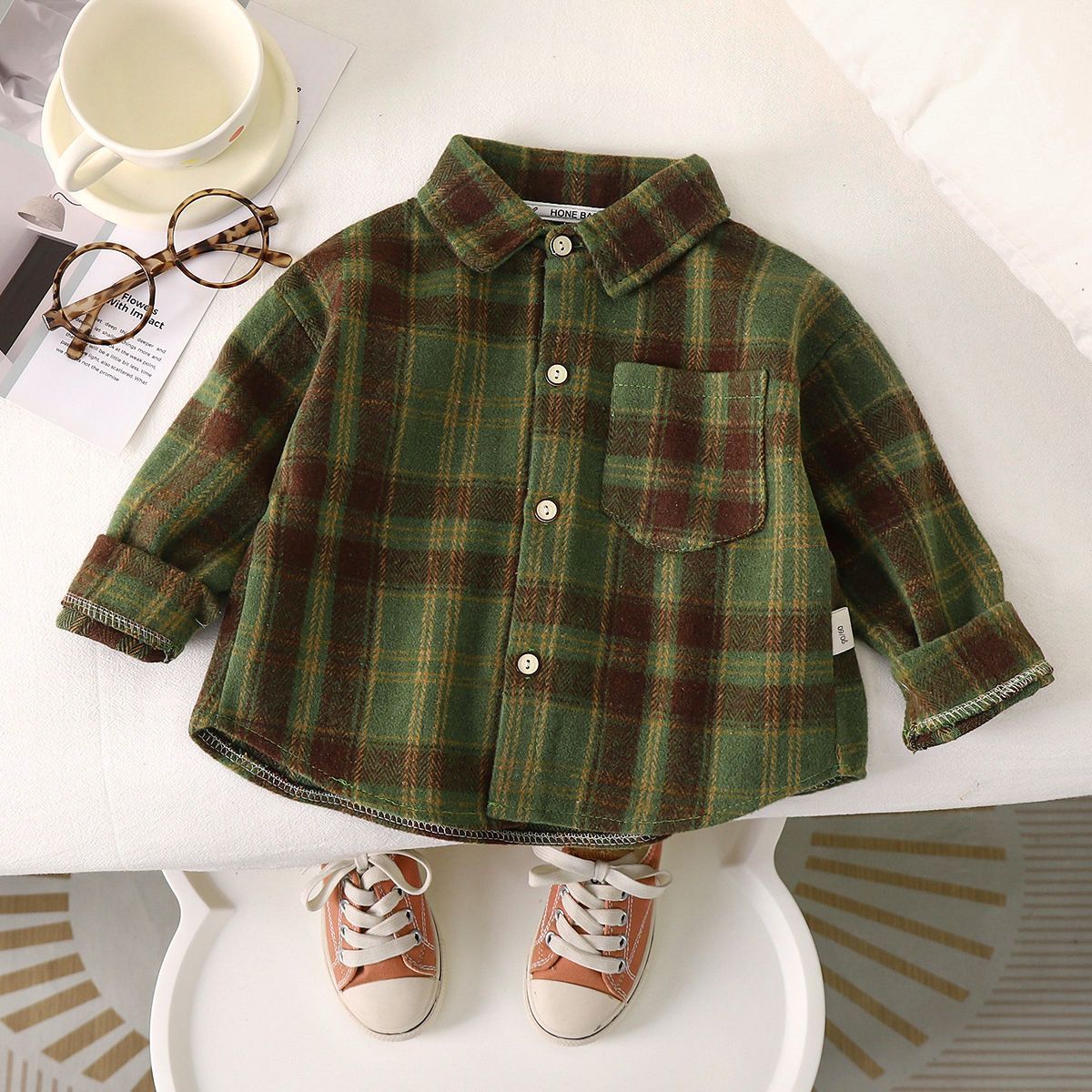 Spring And Autumn Children's Clothing Children's Casual Plaid Shirt - Cindi Book