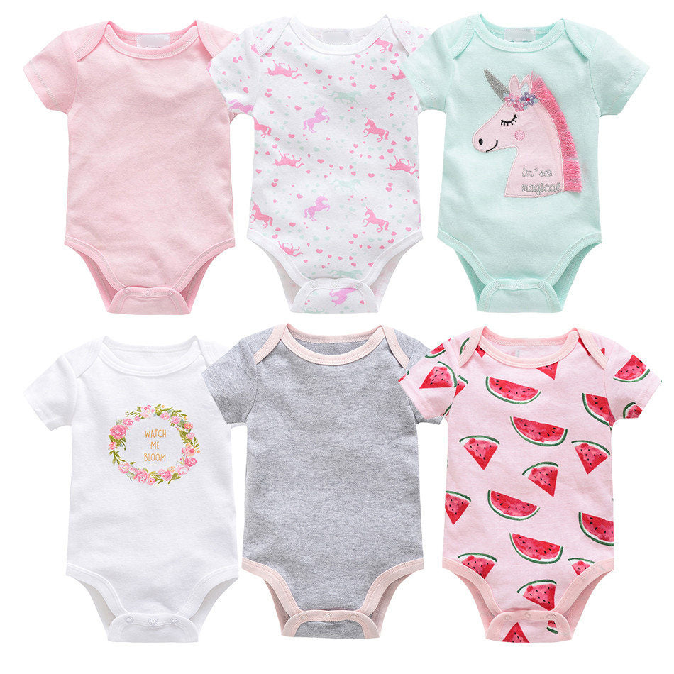 6-piece baby jumpsuit new short-sleeved baby clothes - Cindi Book
