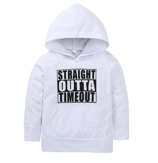 Children's hooded sweater letter top - Cindi Book