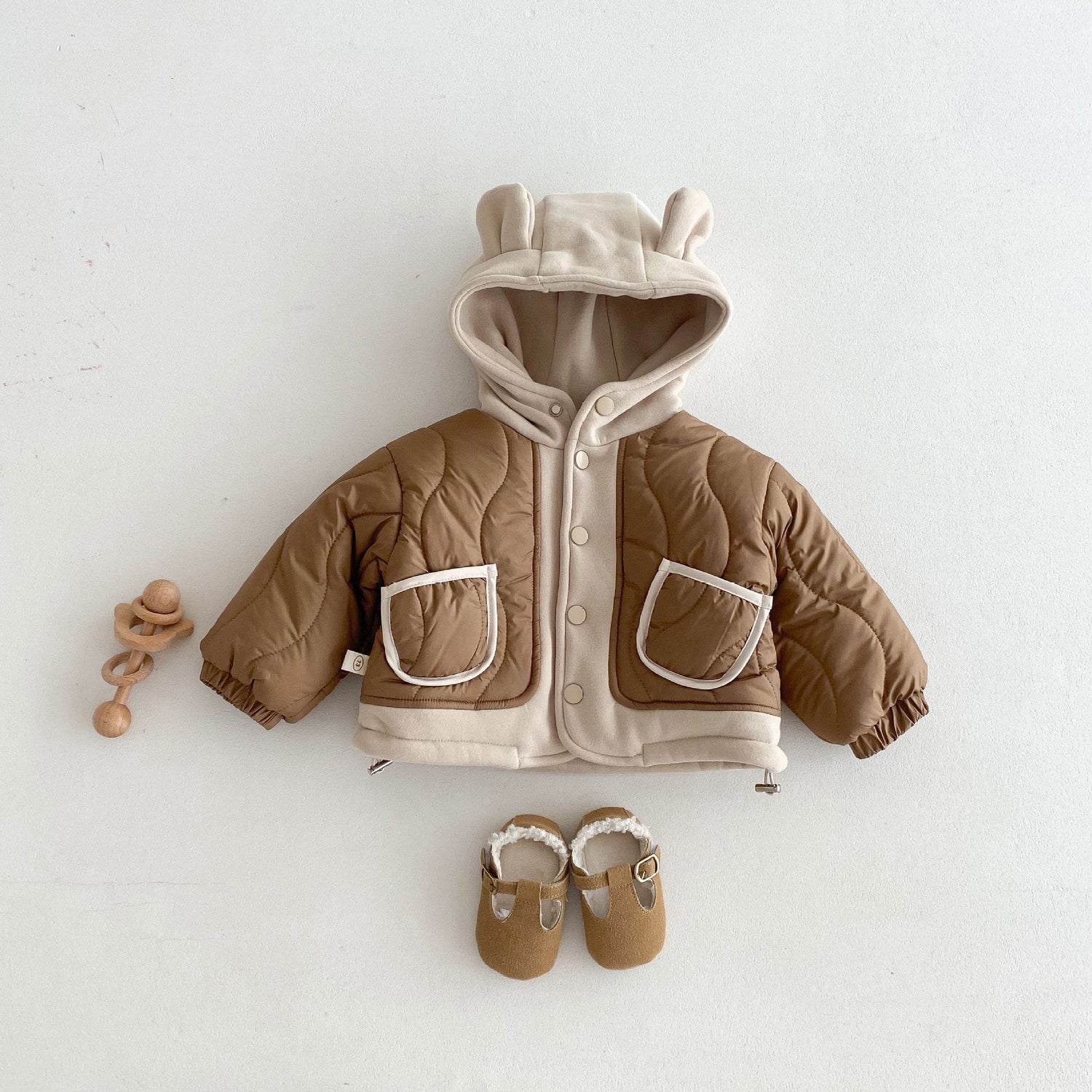 Child Clip Cotton Jacket Thick Hooded Top - Cindi Book