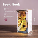 ROBOTIME Rolife DIY Book Nook Kit Bookend Stand Bookshelf Insert Bookcase Miniature Doll House Light 3D Puzzles TGB01-09 - Cindi Book