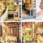 ROBOTIME Rolife DIY Book Nook Kit Bookend Stand Bookshelf Insert Bookcase Miniature Doll House Light 3D Puzzles TGB01-09 - Cindi Book
