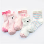 Children's Socks Pack of 5 Colors Breathable Summer Cotton Socks for Boys and Girls - Cindi Book