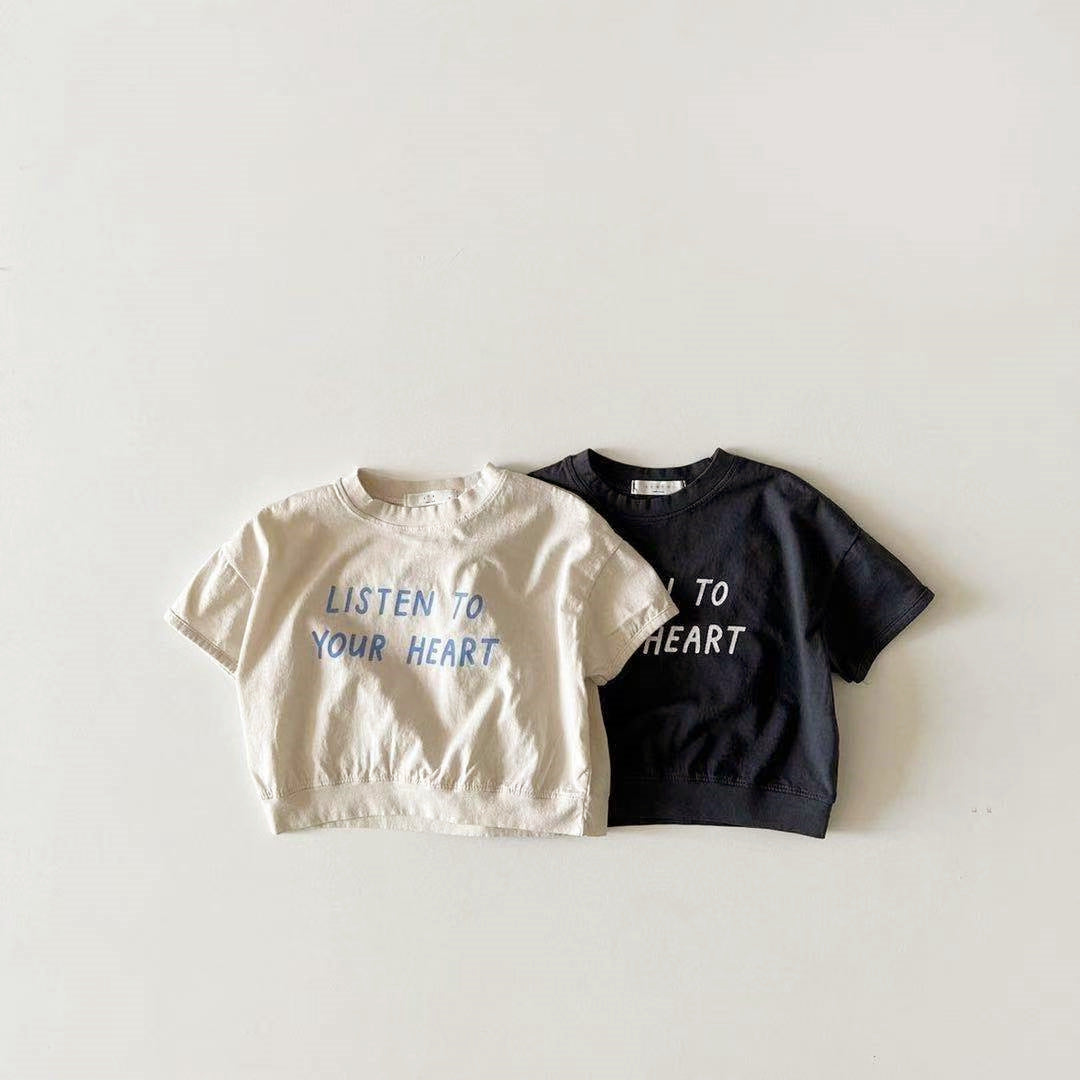 Dot Letter Crew Neck Short Sleeve Simple - Cindi Book