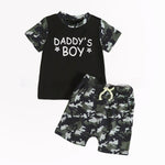 Boy's Camouflage T-shirt And Shorts Two-piece Set - Cindi Book