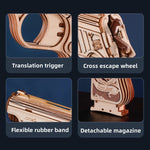 ROBOTIME 3D Puzzle Wooden Hideout Gun Mechanical Construciton Model Craft Kits - Cindi Book