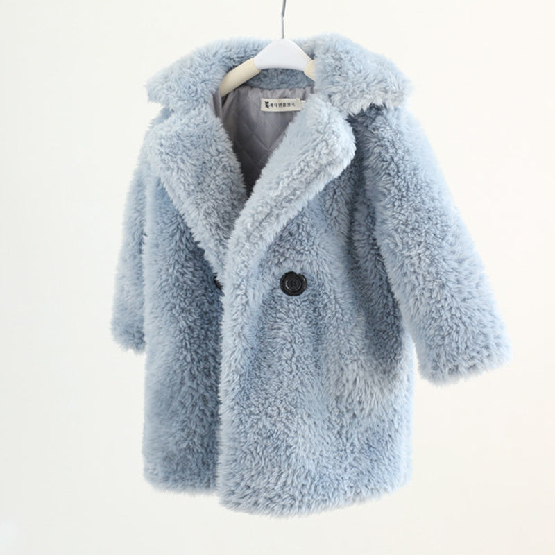 Big Kids Fur Coat in Autumn and Winter Coat