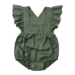 Baby Cotton And Linen Summer Strap One Piece Suit - Cindi Book