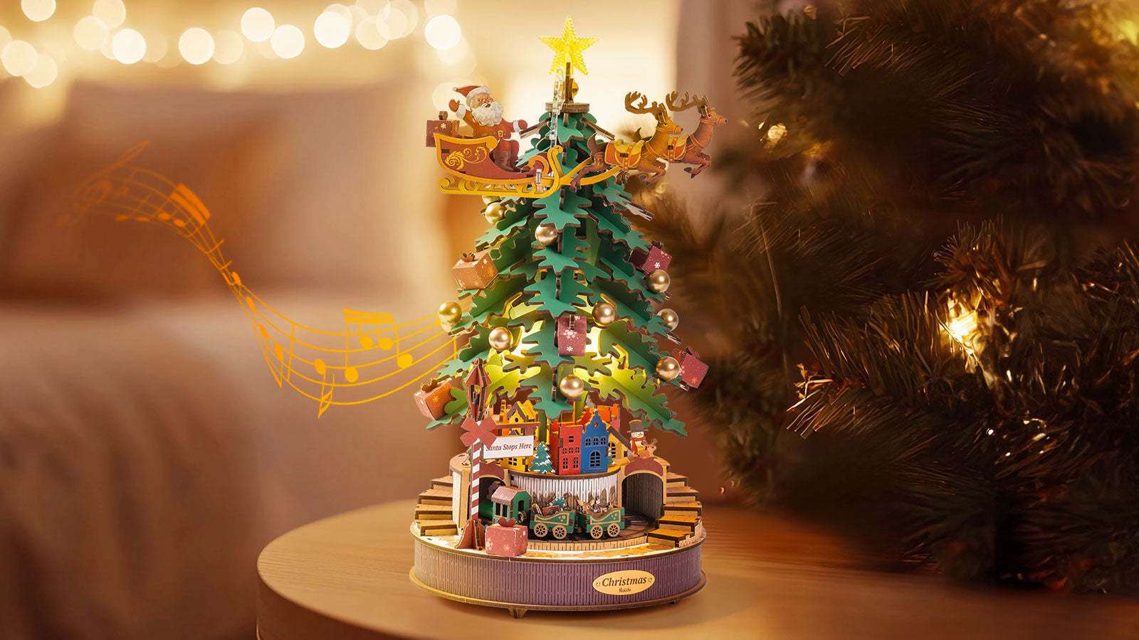 ROBOTIME 3D Christmas Melody Tree Puzzle, DIY Model Kits For Christmas Gift AMS01 - Cindi Book
