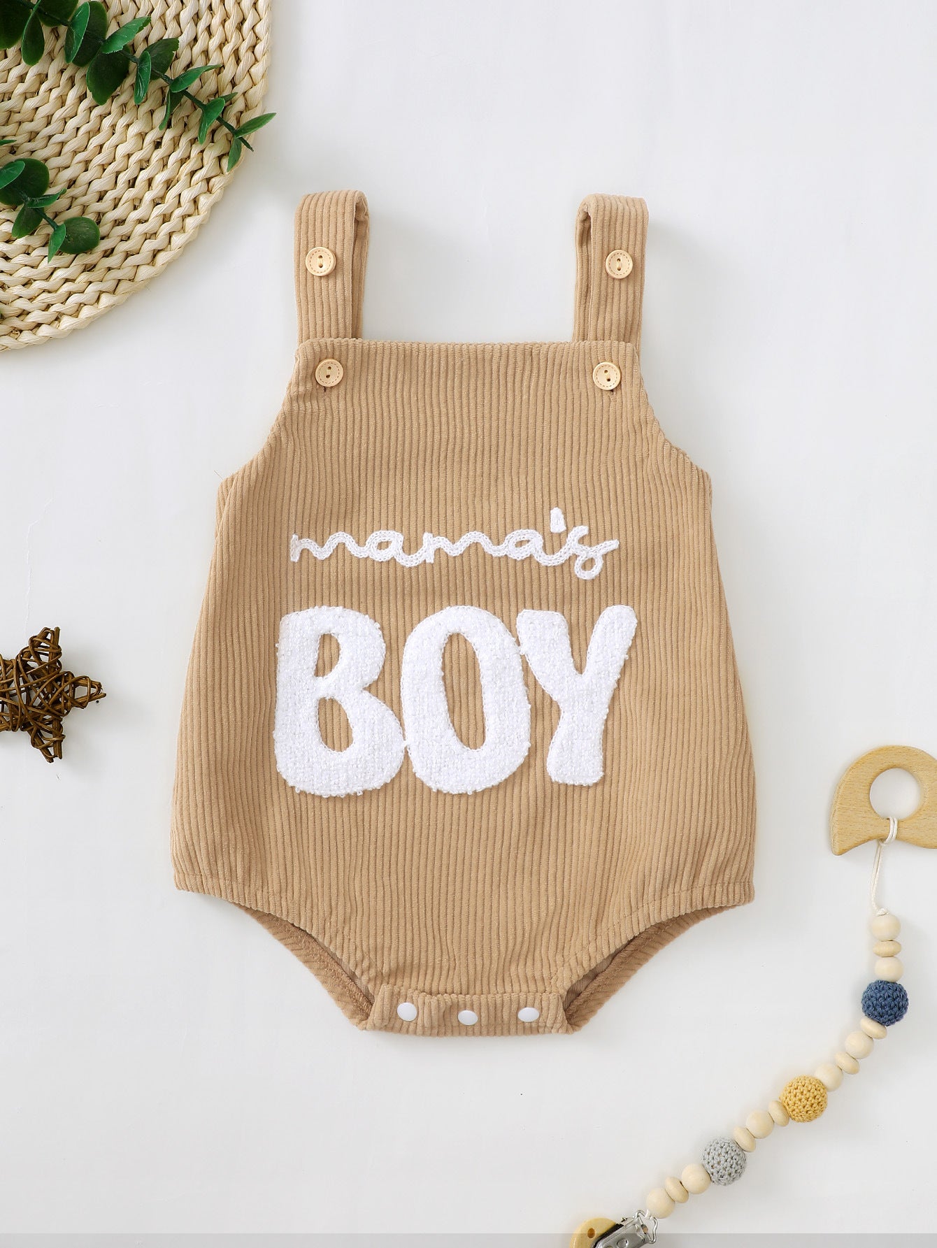 Male And Female Baby Corduroy Suspender Towel Embroidery - Cindi Book