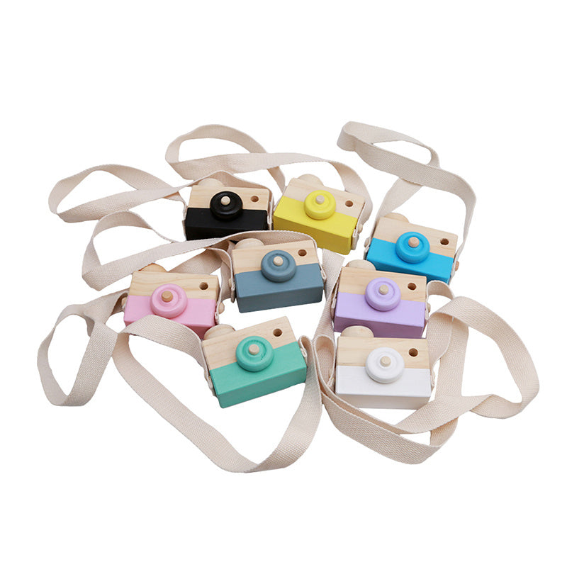 Cute Wooden Camera Toys Baby Kids Hanging Photography Prop Decoration Educational Outdoor Activity Toy Children's Day Happy Gift