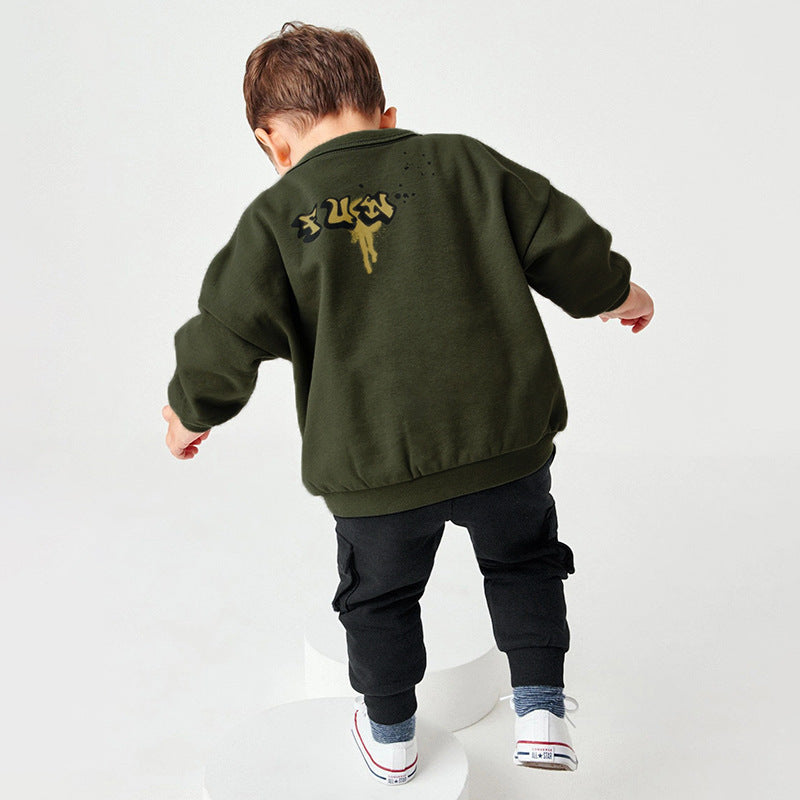 Boys Home Trousers Sweater Two-Piece Set