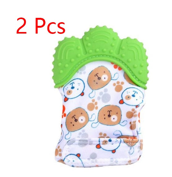 Baby teether baby anti-bite silicone molar gloves children's sound toys - Cindi Book