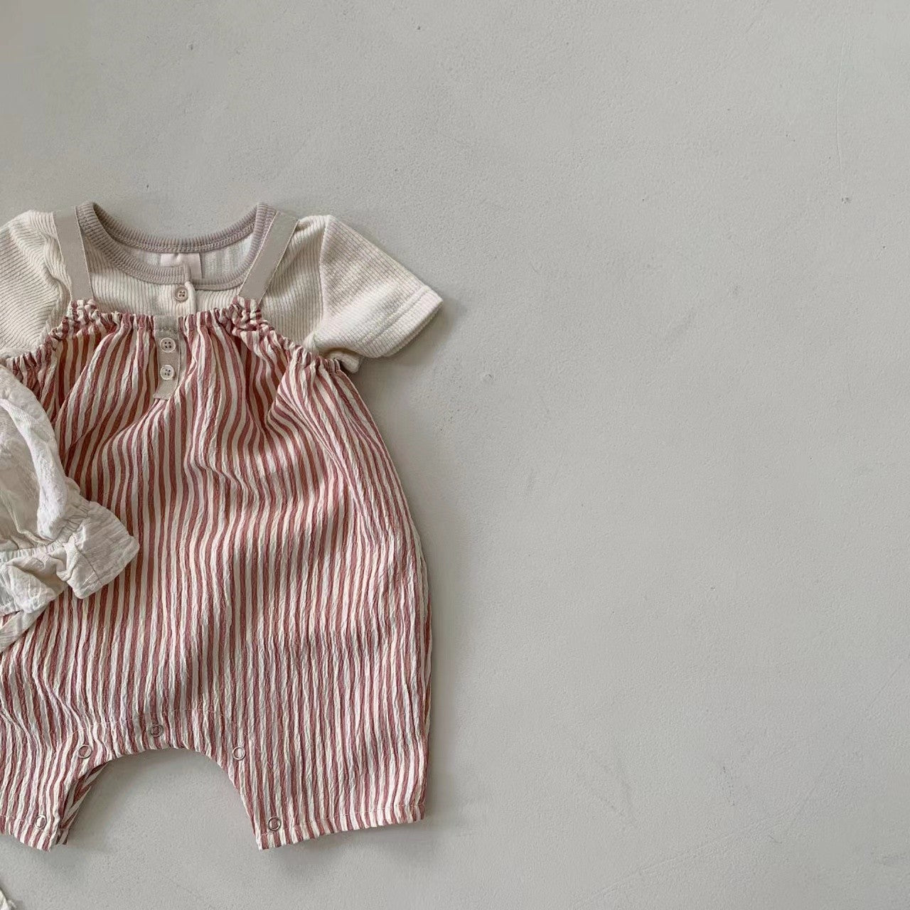 Summer Infant Thin Vertical Striped Suspender Jumpsuit - Cindi Book