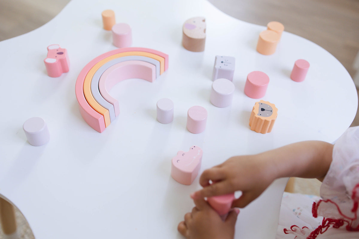 Pink Animal Rainbow Stacking Toy