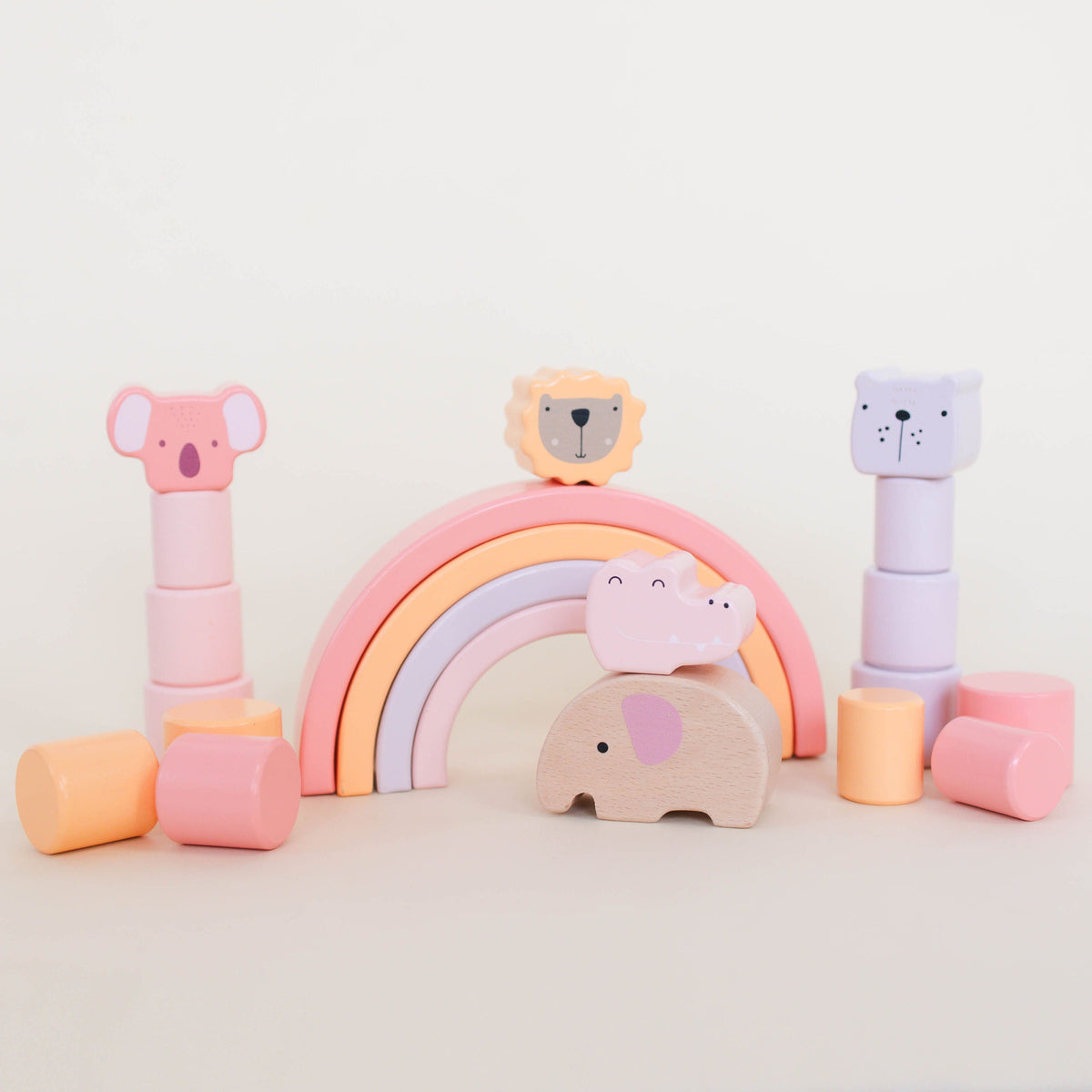 Pink Animal Rainbow Stacking Toy