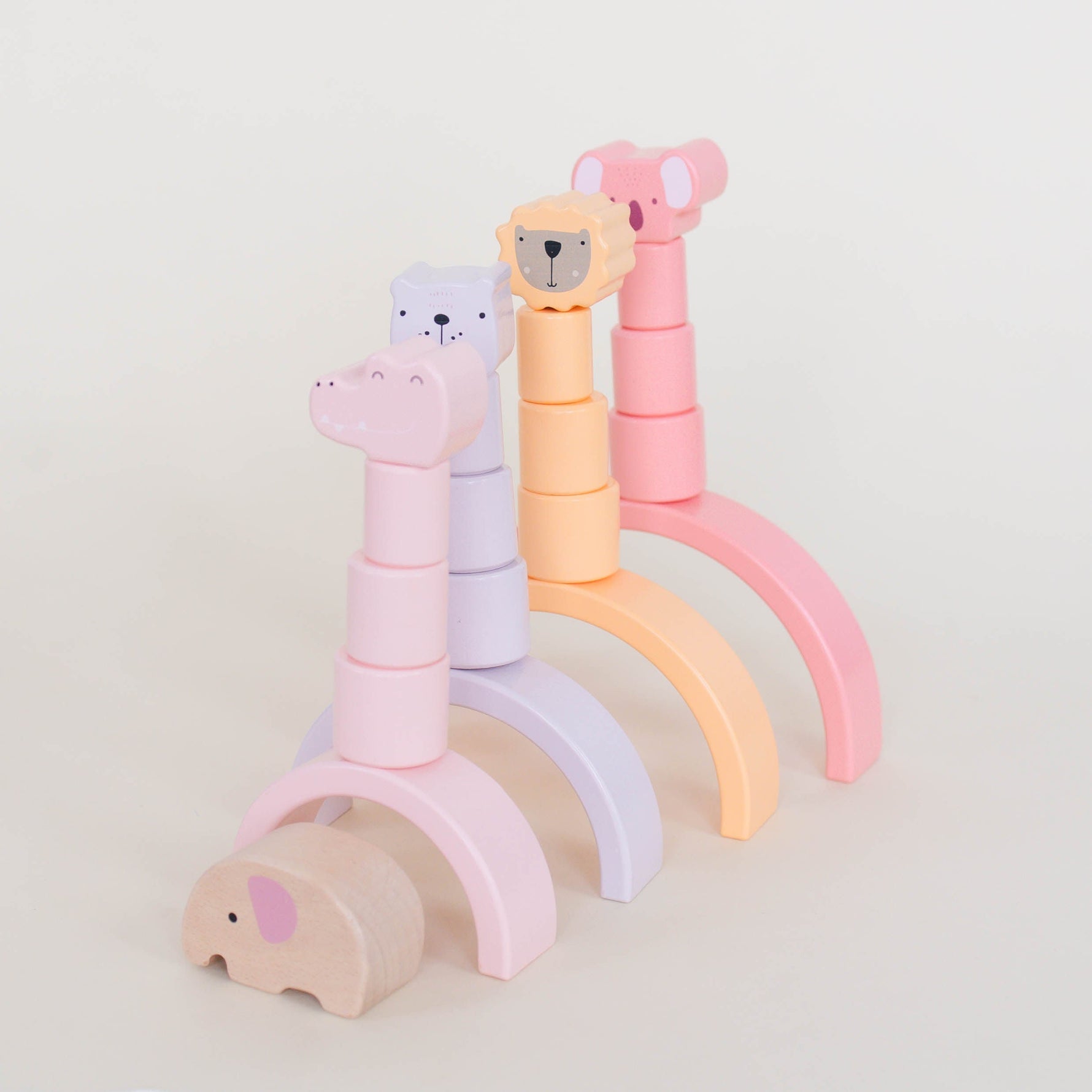 Pink Animal Rainbow Stacking Toy