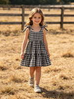 Rylee Faith Designs - Mommy & Me Plaid Girl Smocked Ruffle Dress - alternate view 3