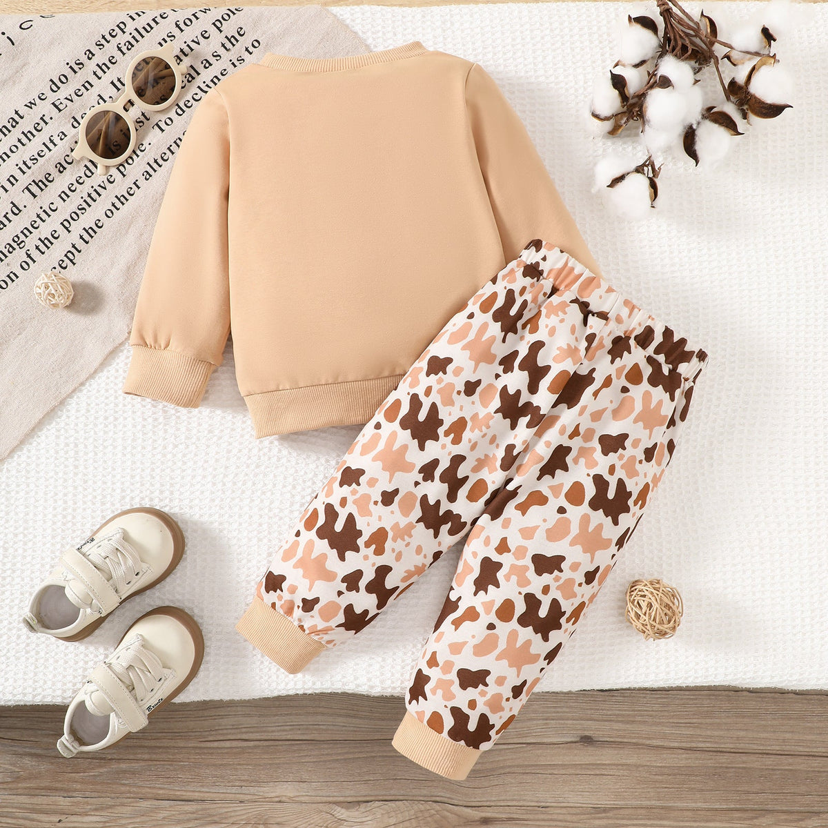 Children's Casual Suit Calf Embroidered Printed Long Sleeve Two-piece Set - Cindi Book