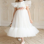 Girls' Birthday Princess Dress With Fluffy Yarn - Cindi Book