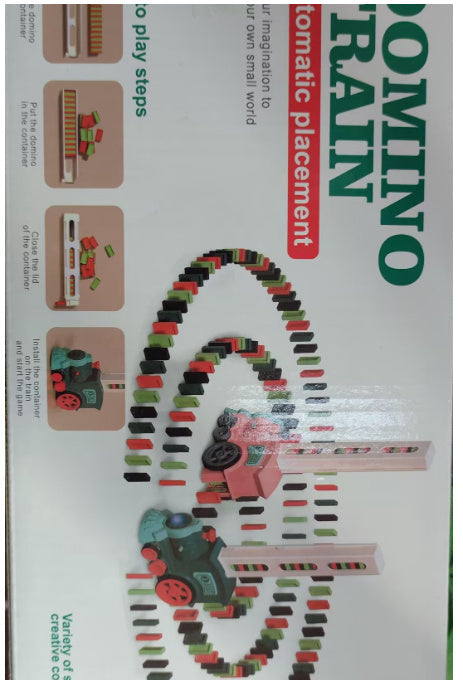Domino Train Toys Baby Toys Car Puzzle Automatic Release Licensing Electric Building Blocks Train Toy - Cindi Book