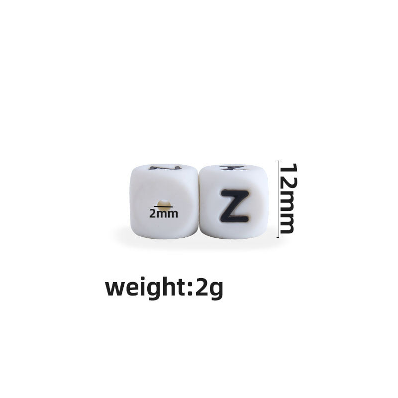 12mm Baby Products 26 Silicone English Alphabet Beads Teeth Accessories - Cindi Book