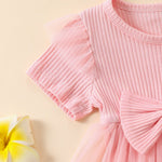 Girls' Multi-color Mesh Flounced Sleeve Short Sleeved Kazakhstan Skirt - Cindi Book