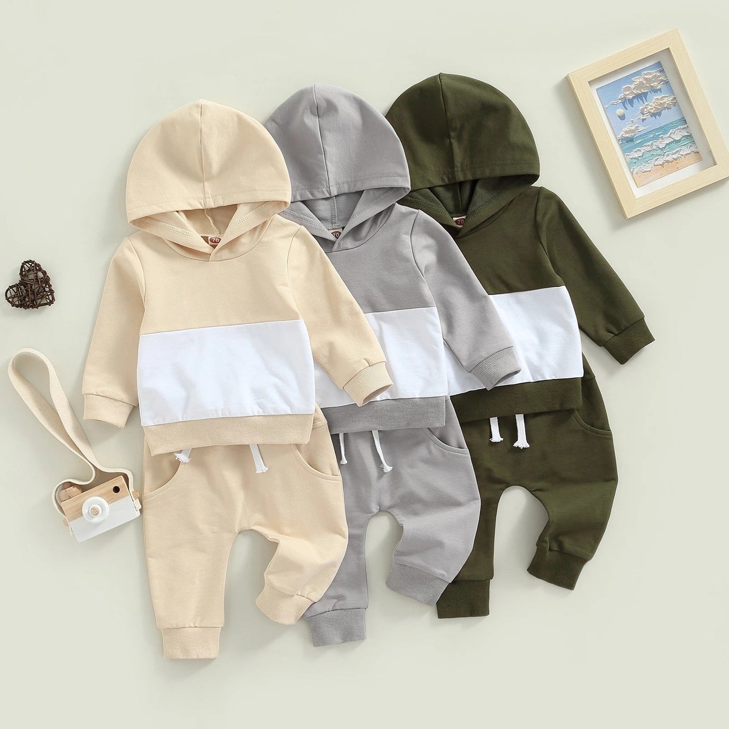 Boys Patchwork Hoodie Suit Fashion Casual - Cindi Book