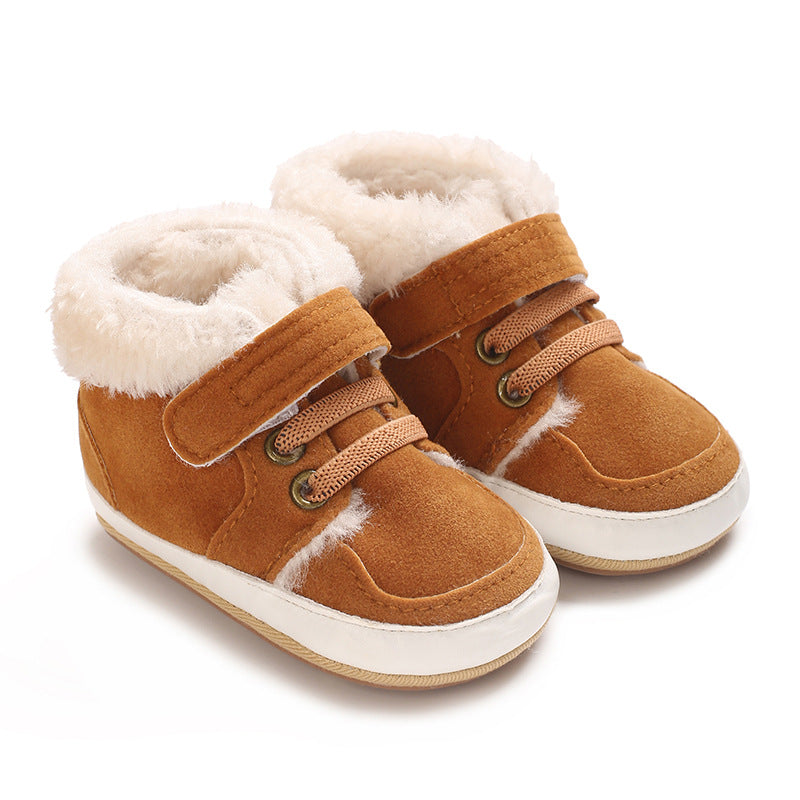 Solid-color Plush Warm Soft And Non-slip Rubber Shoes - Cindi Book